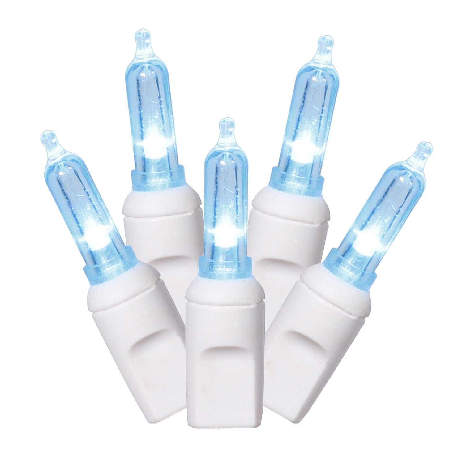 Vickerman 100 Pure White Italian LED Single Mold Light on White Wire