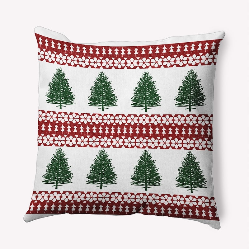 Winter Lace Forest Accent Pillow - Cardinal Red - 16" x 16"
