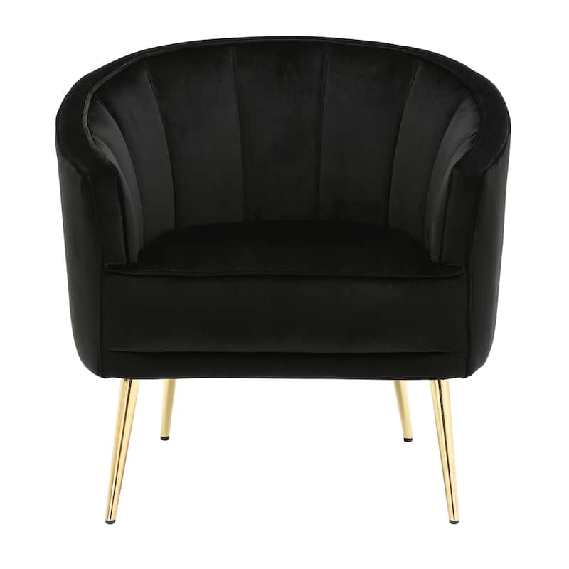 Silver Orchid Randolf Velvet Accent Chair - Black