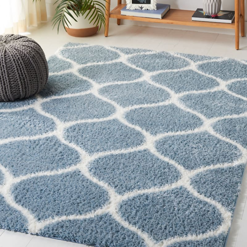 SAFAVIEH, Tahoe Shag Lisl Trellis 1.2-inch Thick Rug - 9' x 12'
