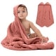 preview thumbnail 81 of 111, Hooded Baby Towel, 6 Layer 100% Muslin Cotton by Comfy Cubs Dusty Rose - Pack of 2