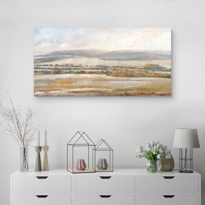 Perfected Pasture by Studio Arts Canvas Art Print - Green