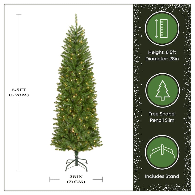 National Tree Company 3 ft. Kingswood Fir Pencil Tree with Clear Lights