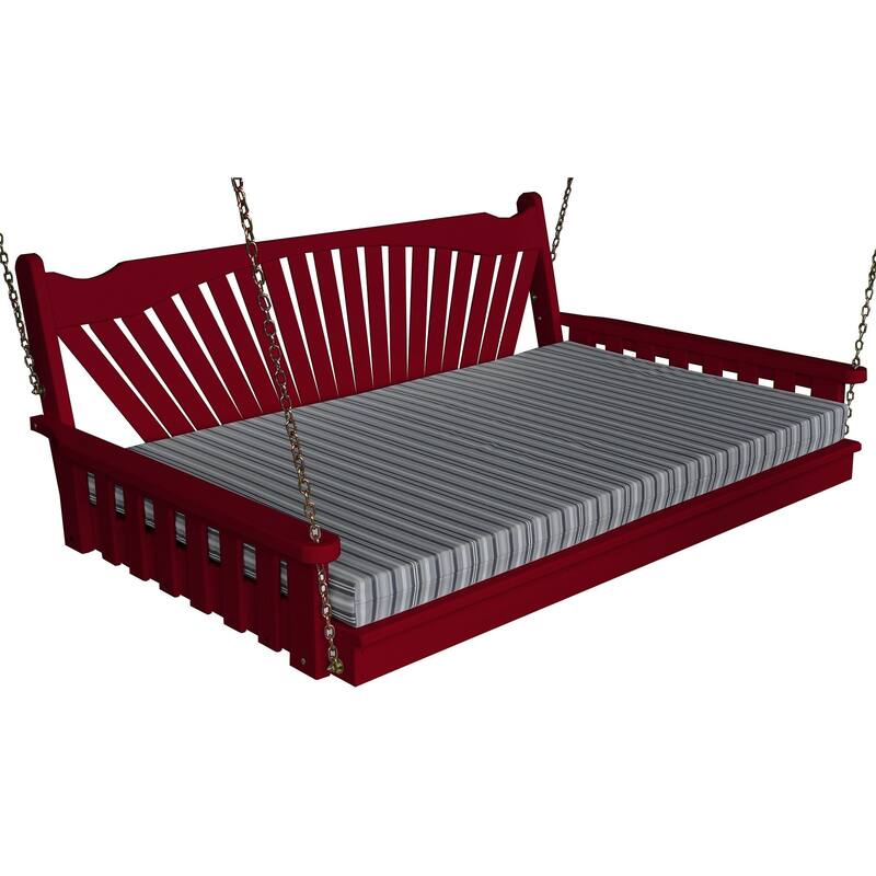 Pine 5' Fanback Swingbed - Tractor Red