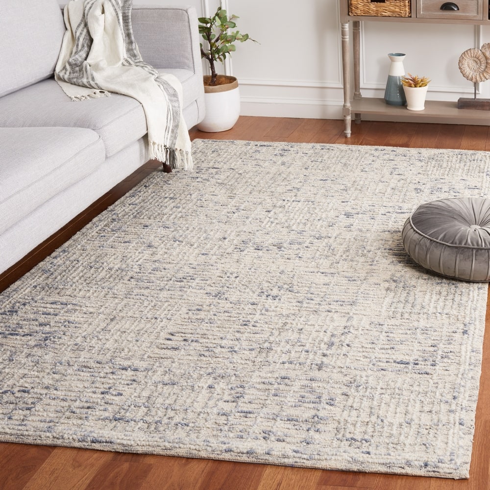 SAFAVIEH Handmade Abstract Anoek Checkered Wool Rug