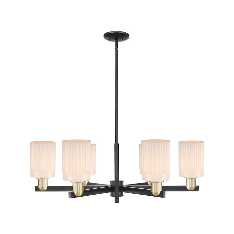 Innovations Lighting Endless Possibilities Arcadia - Hadley - 6 Light 34" Stem Hung Chandelier - Black Antique Brass