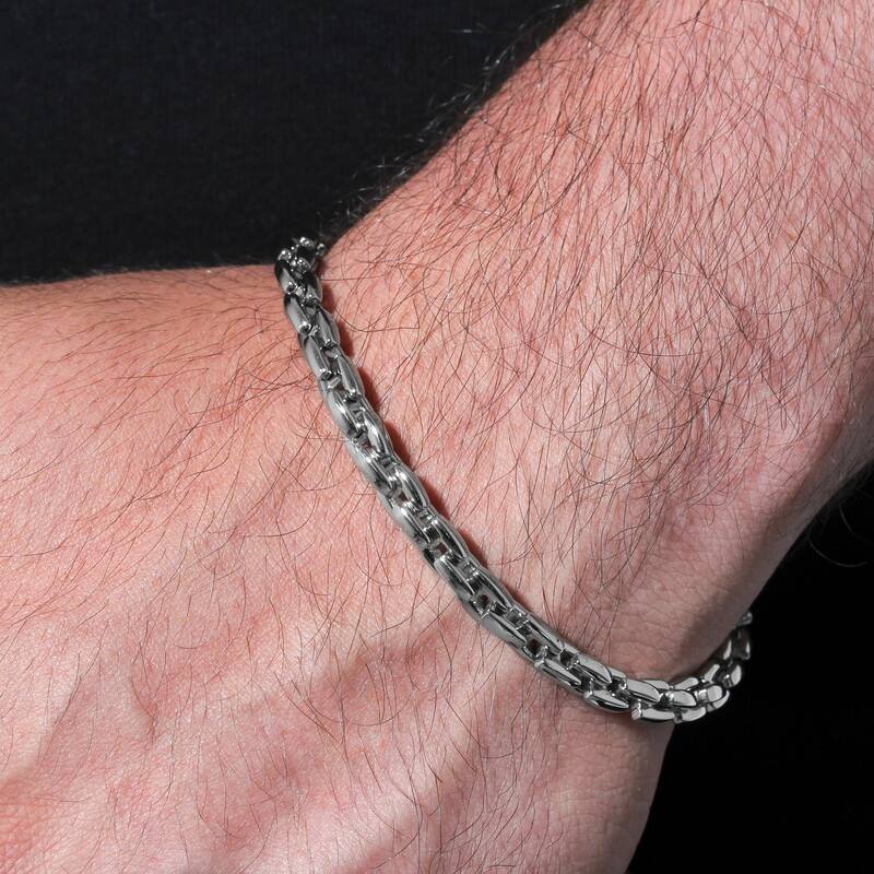 Steel Nation Stainless Steel H Link Bracelet
