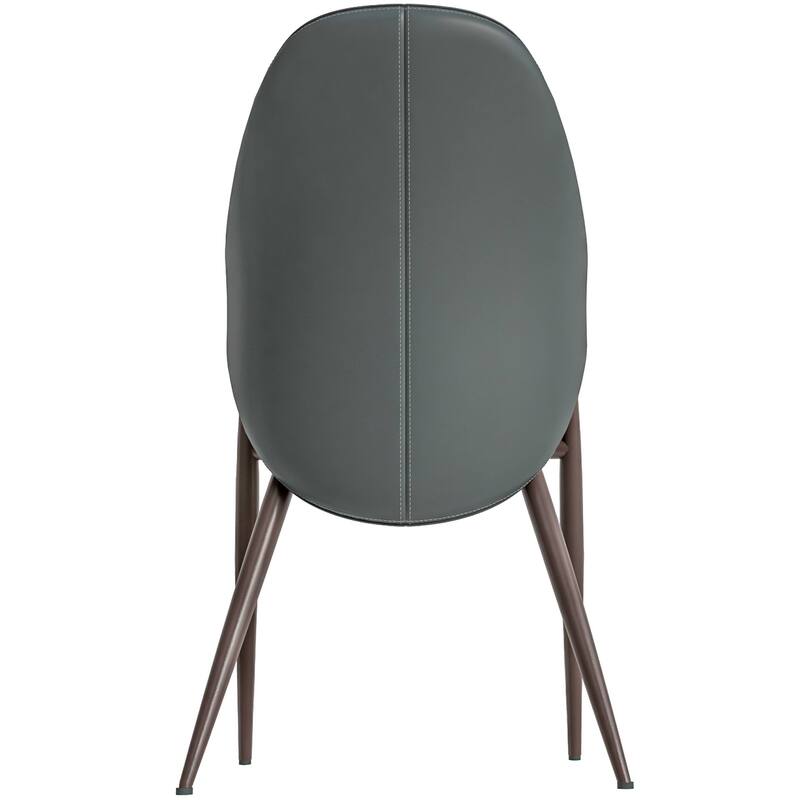 Sante Upholstered Leather Dining Chair with Powder Coated Steel Legs by LeisureMod