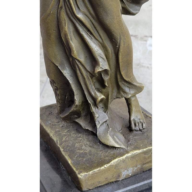 Nike Of Samothrace Winged Victory Greek Goddess Hot Cast Marble Base Sculpture