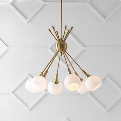 SAFAVIEH Lighting Justine Adjustable 6-light Brass Gold Pendant - 22"x22"x18-54" - 22" W x 22" D x 18-54" H