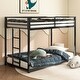 preview thumbnail 2 of 12, Low Profile Twin over Twin Bunk Bed with Ladder and Guardrails