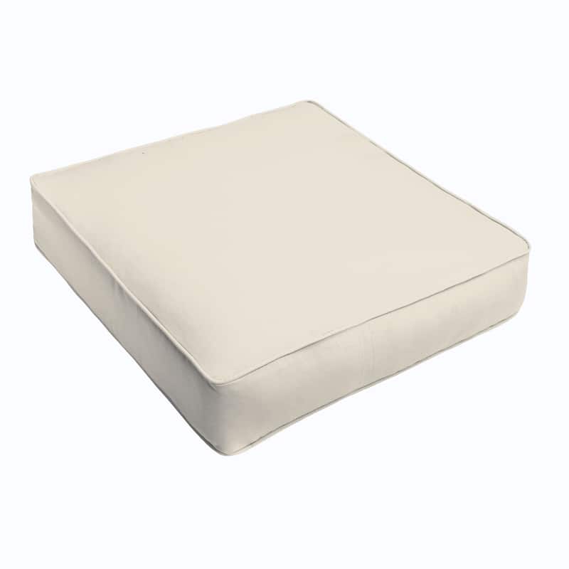Sorra Home Outdoor Corded Deep Seating Cushion - Poly Natural - 23.5 in W x 23 in D x 5 in H
