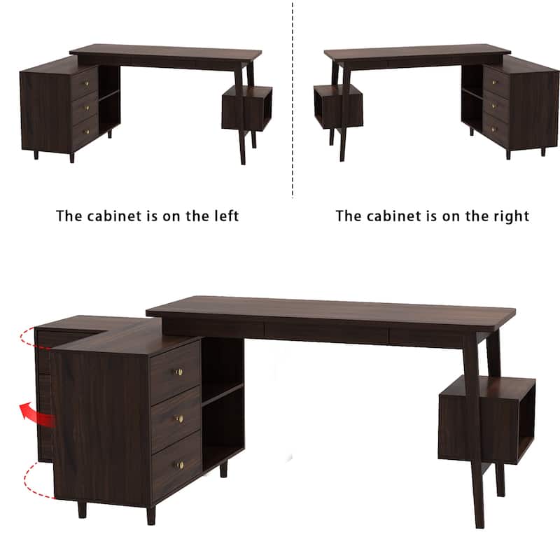 Office Desk 55.1"Large Executive Desk Computer Desk Simple Workstation