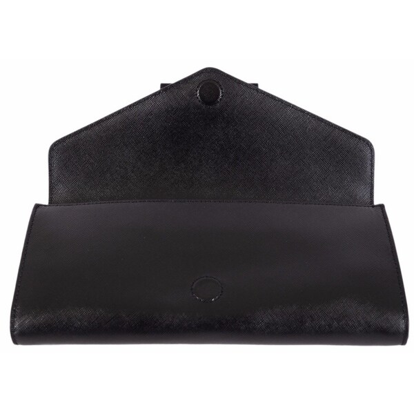 black patent leather envelope clutch