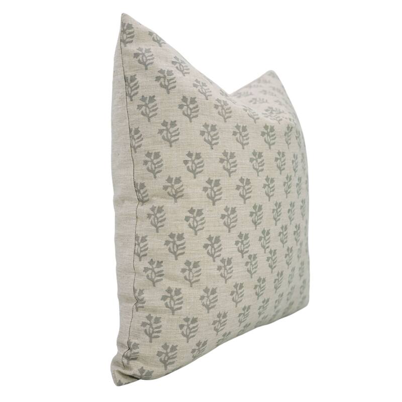 Fabdivine Handmade Floral or Weave Yellow Pillow Cover in Soft Linen for Block Print Room Boho Spring Home Décor, Lehar