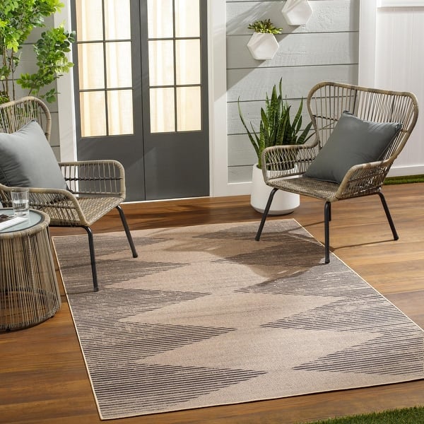 slide 2 of 7, Aby Recycled Machine Washable Boho Diamond Area Rug 5' x 8' - Natural/Grey - Rectangle