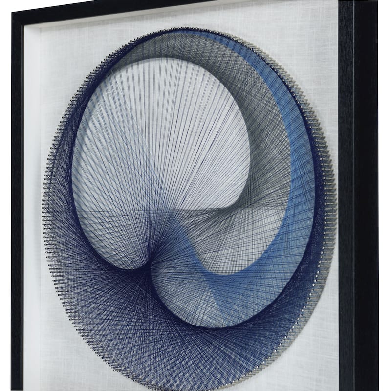 HUJI Abstract Blue String Art Shadow Box Wall Decor