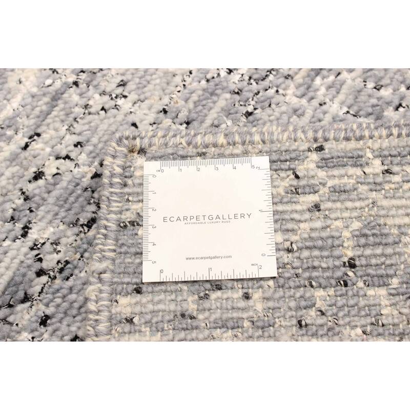 ECARPETGALLERY Hand-knotted Silk Shadow Grey Viscose, Wool Rug - 4'0 x 6'3