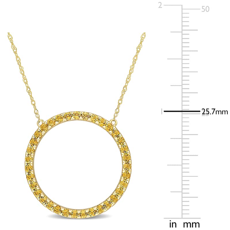Miadora 10k Yellow Gold Citrine Circle of Life Birthstone Necklace - 25.7 mm x 17 inch x 25.7 mm - 25.7 mm x 17 inch x 25.7 mm