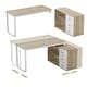 preview thumbnail 16 of 62, L-shaped executive desk With 3 Drawers for Home and Office