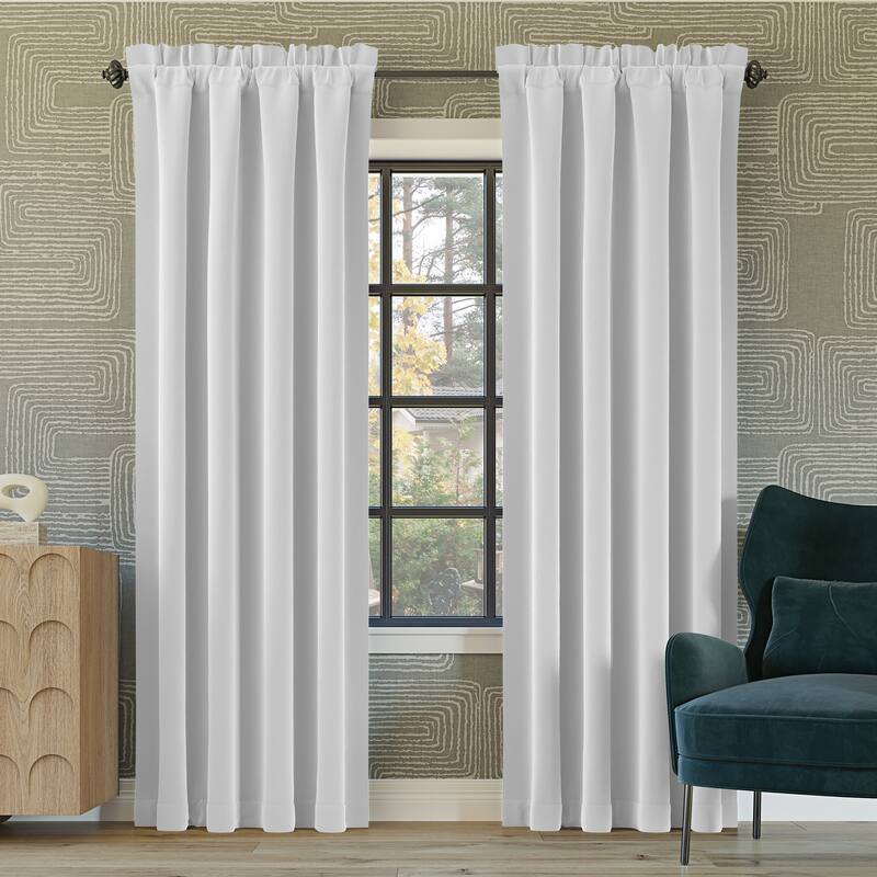 Sun Zero Oslo Theater Grade Extreme Total Blackout Rod Pocket 1-Piece Curtain Panel, Single Panel - 52" x 63" - White