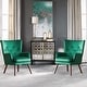 preview thumbnail 3 of 18, Modern Upholstered Velvet Wingback Accent Arm Chair, Set of 2 - 36.6" H x 28" W x 28.4" D