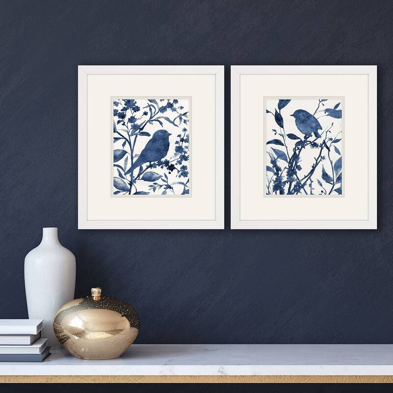 Bluebird Silhouette S/2 Framed Art Under Glass
