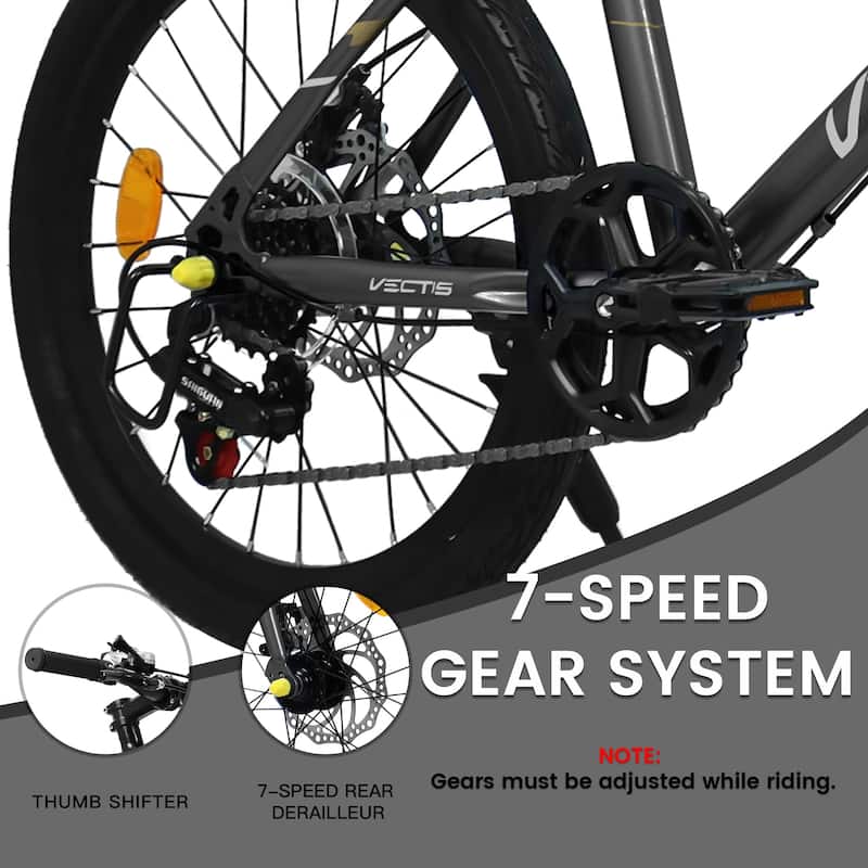 20 Inch Kids Road Bike, Boys & Girls Bicycle Ages 6-12, 7-Speed Steel Frame with Dual Disc Brakes