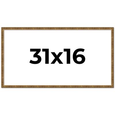 31x16 Frame Gold Kingsley Distressed Solid Wood Picture Frame Width