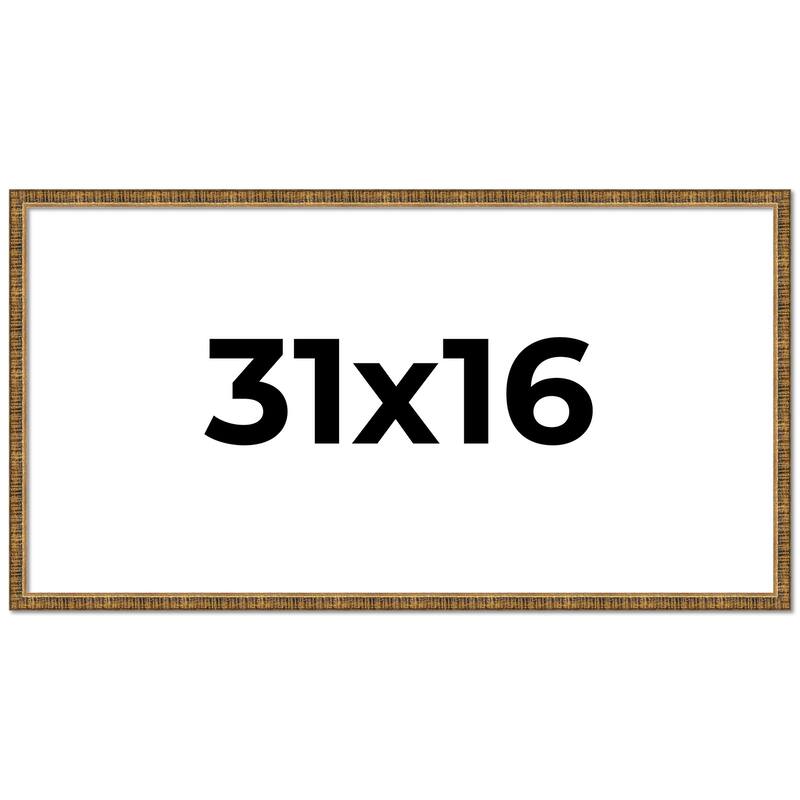 31x16 Frame Gold Solid Wood Picture Frame - Complete Modern Photo