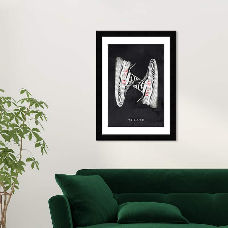 Wynwood Studio Prints Fashion and Glam Classic Sneakers X White and Modern & Contemporary Wall Art Canvas Print - Black