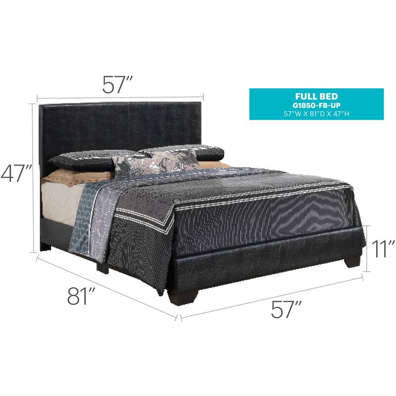 Black Full Bed with Contemporary Design, Sleek Finish and Strong Frame for Comfortable Bedrooms or Guest Room Organization