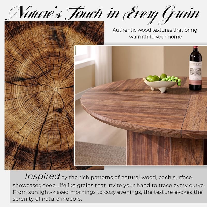 47" Modern Round Dining Table, Thickened Kitchen Table for Dining Room