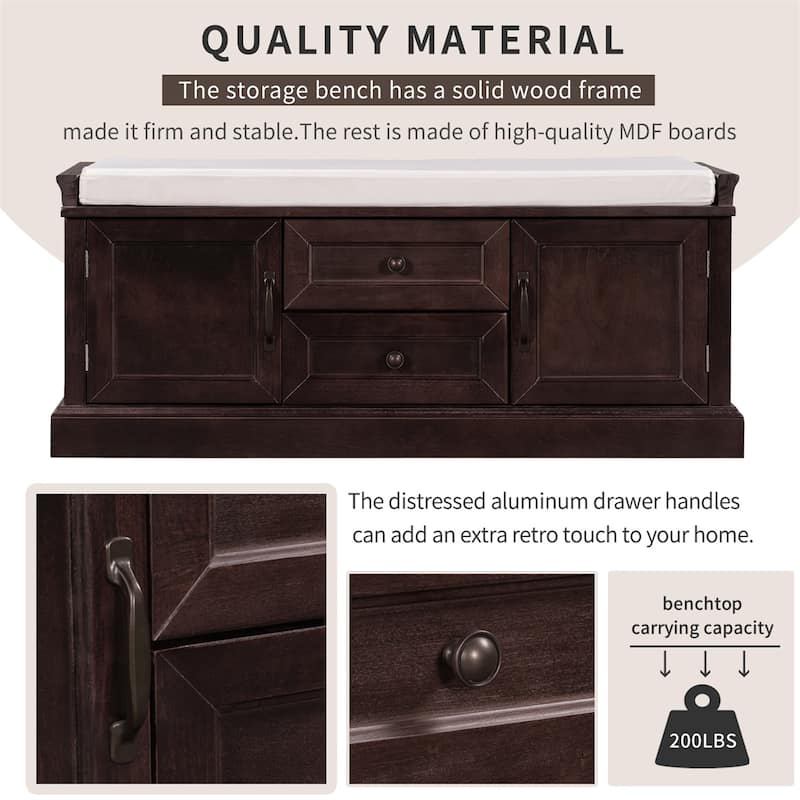 Merax Storage Bench with Removable Cushion