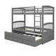 preview thumbnail 11 of 13, Modern Design Wood Bunk Bed with Ladder, Multifunctional Trundle Bunk Bed with Drawers, Grey