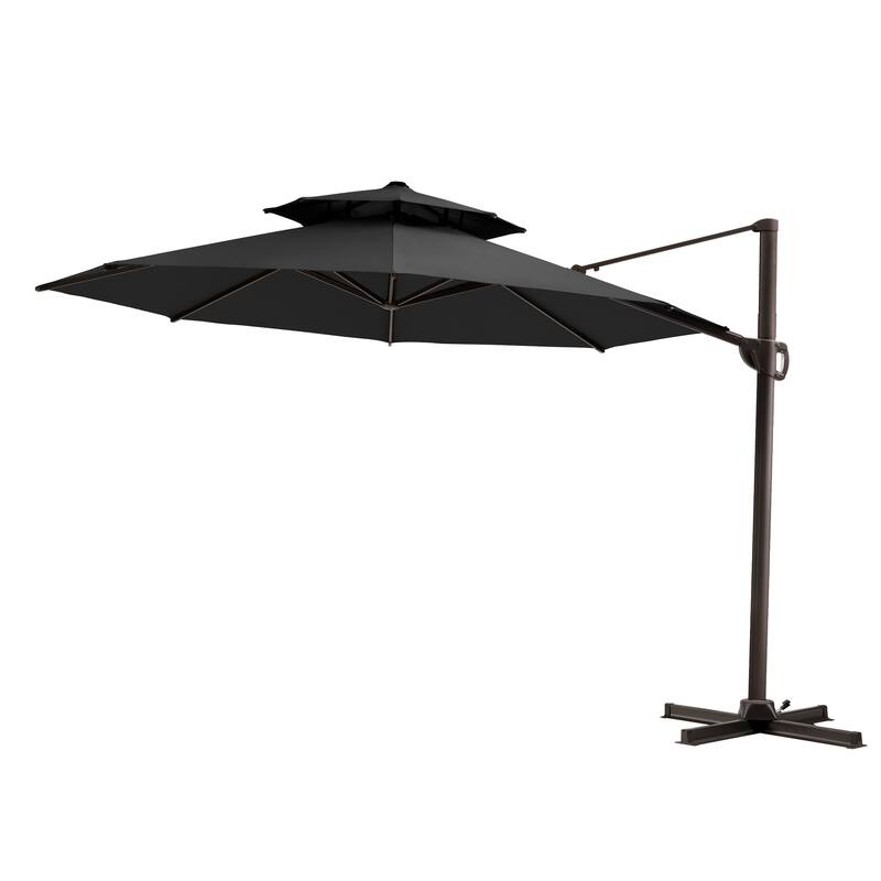 Crestlive Products 11.5' Double Top Round Patio Outdoor Cantilever Offset Umbrella