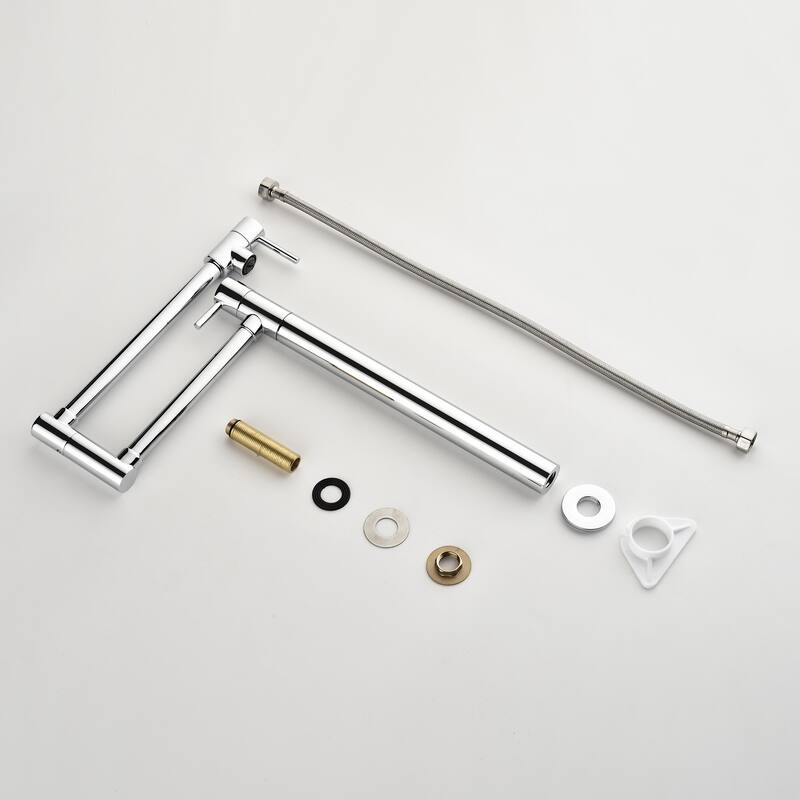 Kitchen Pot Filler Faucet Deck Mounted Double Joints Free Rotating Modern Countertop Retractable Commercial Single Hole Tap