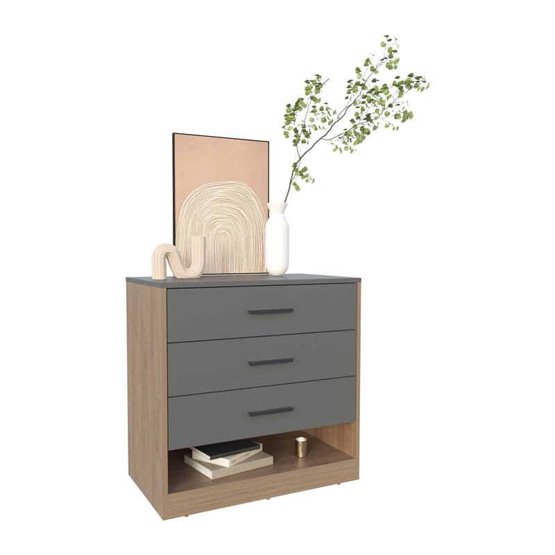 Modern Finish Dresser, 3 Drawers, 1 Shelf with durable materials,FSC Certified CPSIA Compliant