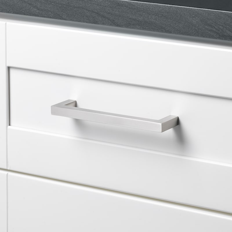 Gliderite 6-5/16 in. CC Solid Square Cabinet Bar Pull Handle Satin Nickel (Pack of 10 or 25)