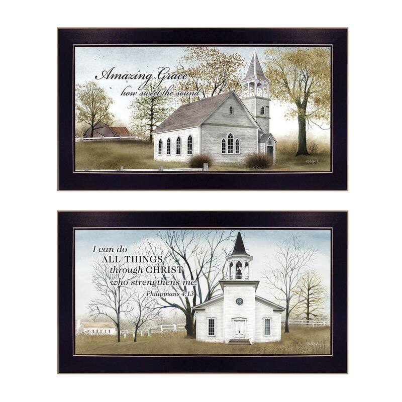TrendyDecor4U Traditional "Amazing Grace Collection" 3-Piece Vignette by Billy Jacobs