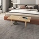 preview thumbnail 5 of 60, Solid Wood Entryway Bench Rubberwood Platform Vanity Bench with Slatted Design for Living Room & Bedroom Furniture