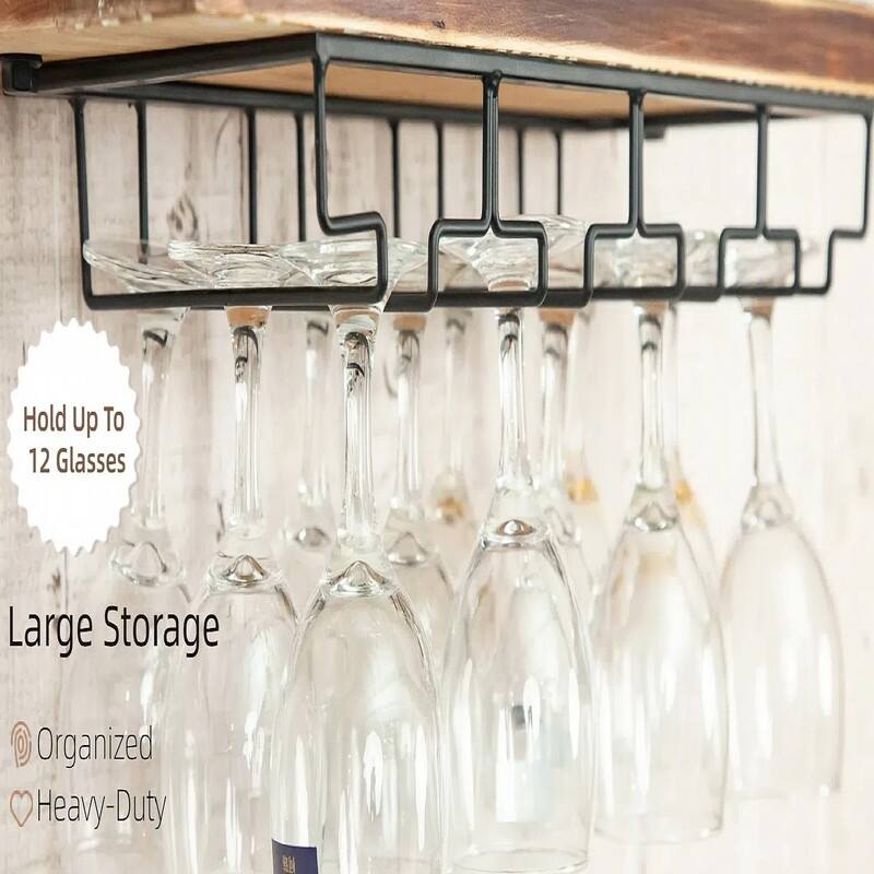 Industrial Wall Mounted Wine Rack - 20.08"x7.87"x7.87"