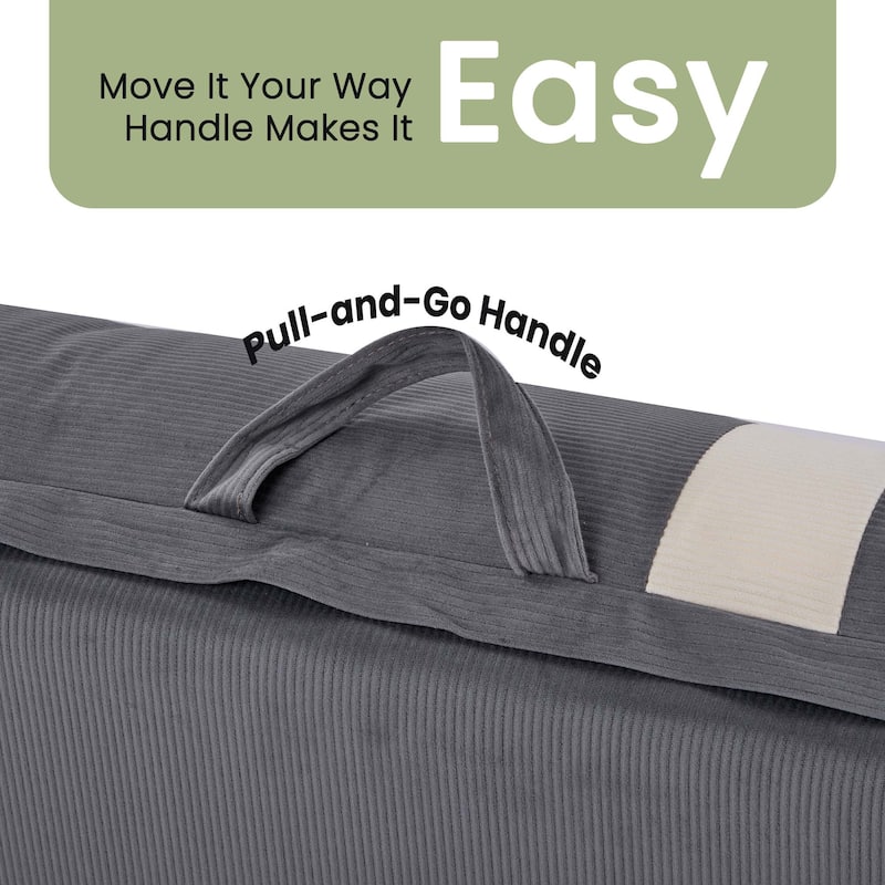 Floor Sofa Bed with 6-Position Adjustable, Sleeper Sofa with 5-Second Foldable, Upholstered Bean Bag Base & Pillow