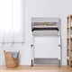 preview thumbnail 9 of 8, Gray Steel & Oxford Foldable Baby Changing Table with Wheels & Storage - 33.46 x 29.53 x 41.34 in