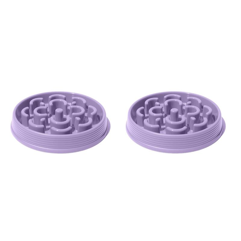 Slow Chow Medallion Feeder Medium, Lilac, (PP), 3 cups, Set of 2 - Lilac