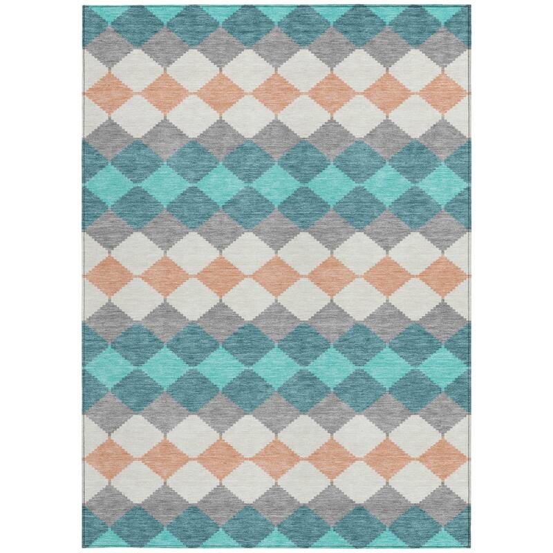 HomeRoots Geometric Transitional Rectangle Outdoor Rug