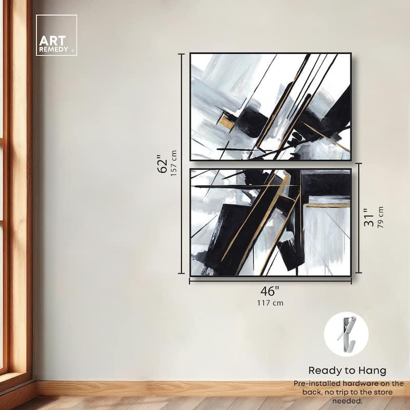 Interlocking Black Canvas Set of 2 by Art Remedy