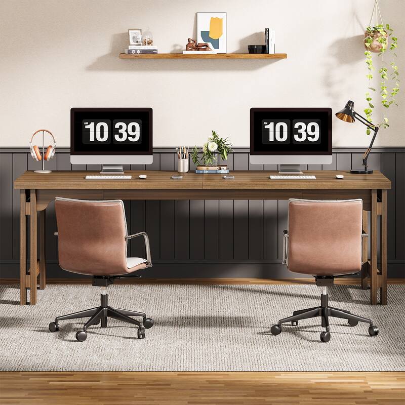 79-Inch Two-Person Desk, Extra Long Desk, Large Computer Desk for Home Office