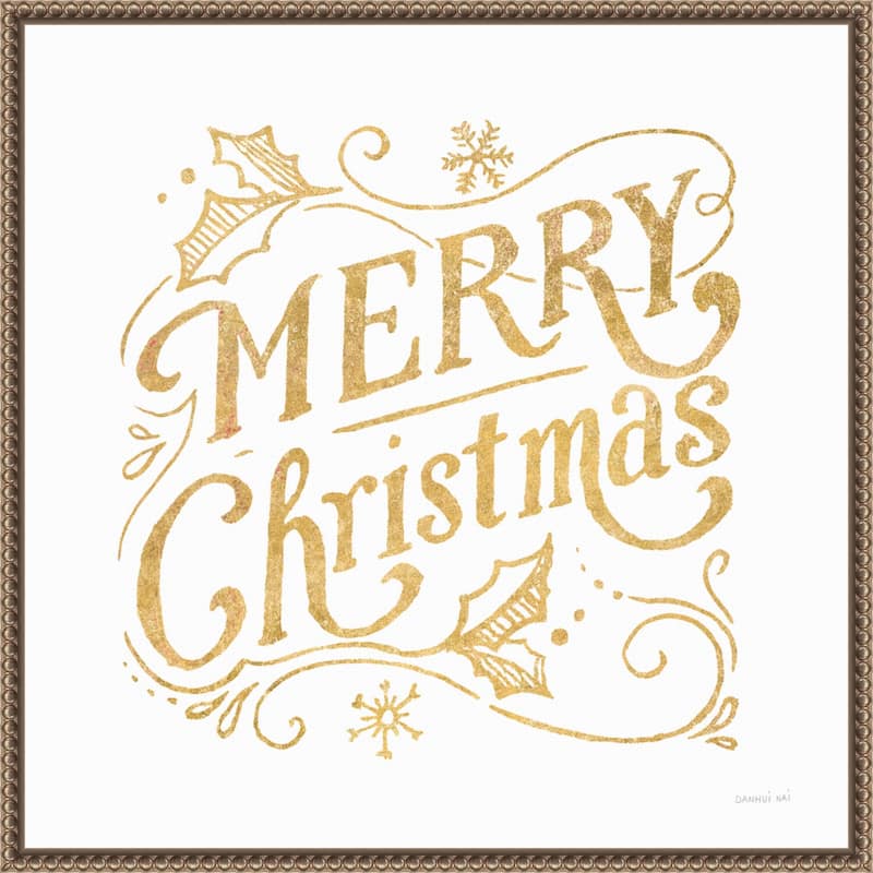 White and Bright Christmas IV by Danhui Nai Framed Canvas Wall Art Print