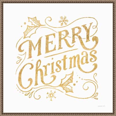 White and Bright Christmas IV by Danhui Nai Framed Canvas Wall Art Print